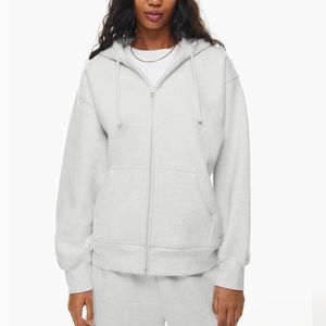 TNA COZY FLEECE BOYFRIEND FIT HEATHER CLOUD WHITE